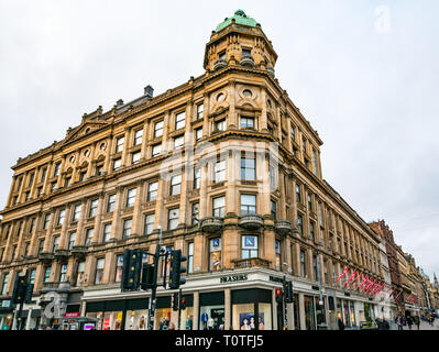 Viktorianisches Gebäude der Frasers Kaufhaus, Ecke von Buchanan und Argyle Street, Glasgow, Schottland, Großbritannien Stockfoto