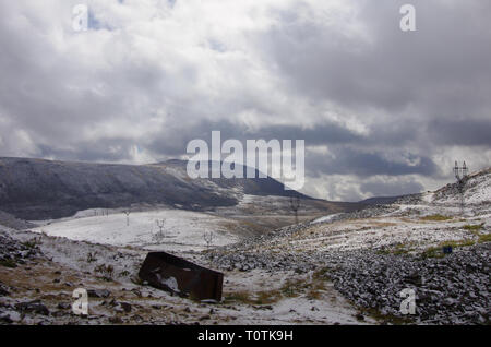 Blick auf Hang des Berges Aragats vom See Kari (Stone Lake) Armenien. Stockfoto