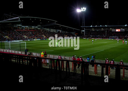 Allgemeine Ansicht in Wales v Trinidad & Tobego Internationale freundlich auf der Pferderennbahn, Wrexham. Stockfoto