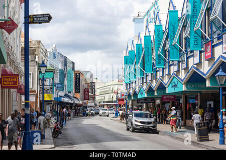 Die Broad Street, Bridgetown, Pfarrei St. Michael, Barbados, Kleine Antillen, Karibik Stockfoto