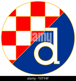 Logo der Kroatischen Fußball-Nationalmannschaft Dinamo Zagreb - Kroatien. Stockfoto