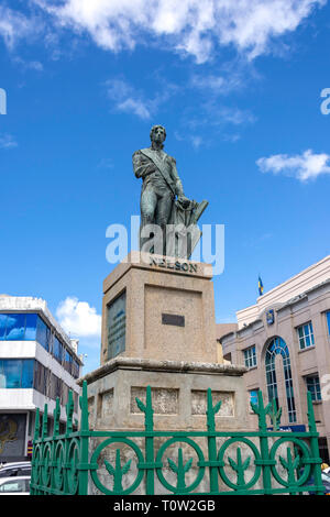 Lord Nelson Statue, National Heroes Square, Bridgetown, Pfarrei St. Michael, Barbados, Kleine Antillen, Karibik Stockfoto