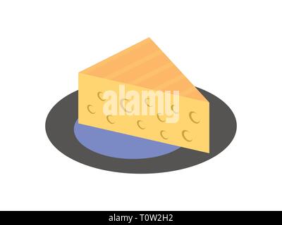 Dreieckige Stück Käse mit Löchern. Vector Illustration Stock Vektor