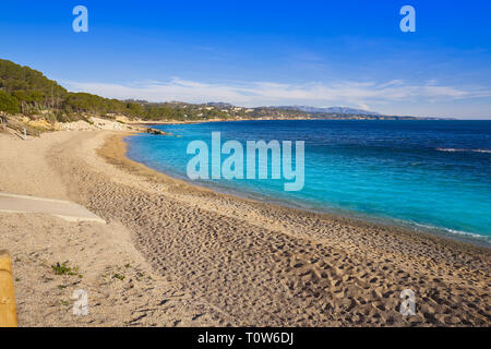 Morro de Gos Strand in El Perello von Tarragona an der Costa Dorada Katalonien Stockfoto