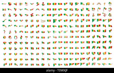 Sehr große Sammlung von Vektor Fahnen der Mali Stock Vektor