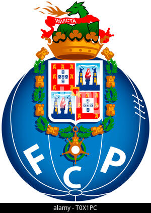 Logo der Portugiesischen Fußballmannschaft FC Porto - Portugal. Stockfoto