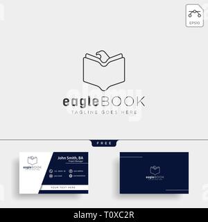 Adler oder Vogel buch Bildung line Logo template Vector Illustration icon-Element isoliert - Vektor Datei Stock Vektor