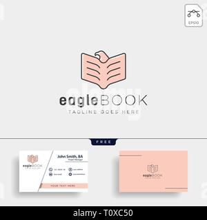 Adler oder Vogel buch Bildung line Logo template Vector Illustration icon-Element isoliert - Vektor Datei Stock Vektor