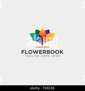 Baum-, Pflanzen- und Blumenarten buch Bildung line Logo template Vector Illustration icon-Element-Vektor Datei Stock Vektor