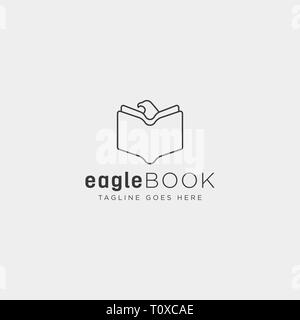 Adler oder Vogel buch Bildung line Logo template Vector Illustration icon-Element isoliert - Vektor Datei Stock Vektor