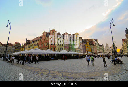 Marktplatz in Breslau, Polen Stockfoto