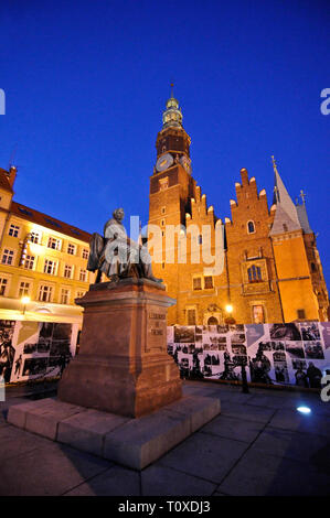 Wroclaw Old Town Hall (West Elevation), Polen Stockfoto