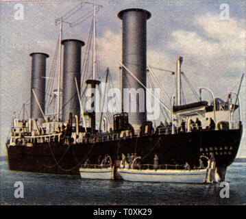 Transport/Verkehr, Navigation, Rotor Schiffe, Flettner rotor Schiff 'Barbara' der Reederei Rob. M. Sloman, an der Aktien-Gesellschaft "Weser", Bremen, 1926, Farbfoto, Zigarette Karte, Serie 'Die Nachkriegszeit', 1935, Frachtschiff, Frachter, Handelsschiff, Frachtschiffe, Frachter, Handelsschiffe, Anton Flettner, Rotor, Rotoren, Aktiengesellschaft, AG Weser, Prüfung für die Reichsmarine (Deutsche Marine), Marine, Menschen, 1920, S, 20. Jahrhundert, Transport, Transport, Schifffahrt, Reederei, farbig, farbige, Post, Additional-Rights - Clearance-Info - Not-Available Stockfoto