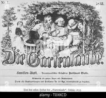 Presse/Medien, Zeitschriften, 'Die Gartenlaube', vordere Seite, Nummer 1, Leipzig, 1859, Additional-Rights - Clearance-Info - Not-Available Stockfoto