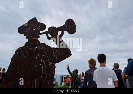 ANZAC Day 2013 auf West Wallabi Insel und das traditionelle Spiel der 'Zwei'. Die Houtman Abrolhos Inseln liegen 60 Kilometer vor der Küste von Geraldton Stockfoto