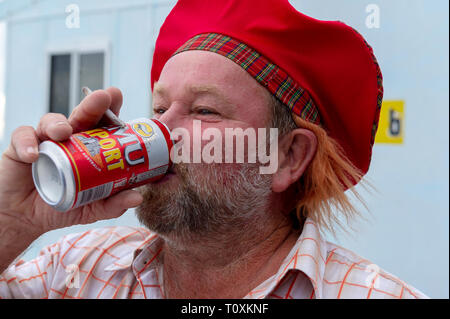 ANZAC Day 2013 auf West Wallabi Insel und das traditionelle Spiel der 'Zwei'. Die Houtman Abrolhos Inseln liegen 60 Kilometer vor der Küste von Geraldton Stockfoto