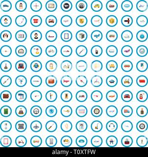 100 Logistik Icons set, cartoon-Stil Stock Vektor