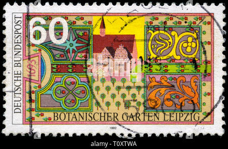 Briefmarke aus der Bundesrepublik Deutschland in der Botanische Garten Leipzig Serie in 1992 ausgestellt Stockfoto
