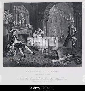 Ehe à la Mode: Frühstück Szene, 1743-1745. Schöpfer: William Hogarth. Stockfoto