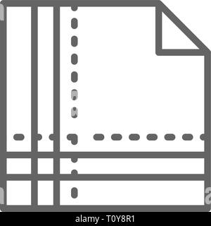 Tuch Serviette gefaltet in eckigen Symbol Leitung. Stock Vektor
