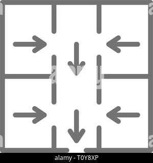 Evakuierungsplan, Notfall Evakuierung zeichen Symbol Leitung. Stock Vektor