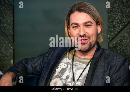 Berlin, Deutschland. 21 Mär, 2019. 21.03.2019, Stern Geiger David Garrett stellt seinen neuen Crossover tour unbegrenzt - die größten Hits der 260-Grad- bar in Berlin, mit dem er in der Hauptstadt durchführen wird. Portrait des Musikers. | Verwendung der weltweiten Kredit: dpa/Alamy leben Nachrichten Stockfoto