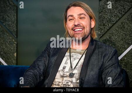 Berlin, Deutschland. 21 Mär, 2019. 21.03.2019, Stern Geiger David Garrett stellt seinen neuen Crossover tour unbegrenzt - die größten Hits der 260-Grad- bar in Berlin, mit dem er in der Hauptstadt durchführen wird. Portrait des Musikers. | Verwendung der weltweiten Kredit: dpa/Alamy leben Nachrichten Stockfoto