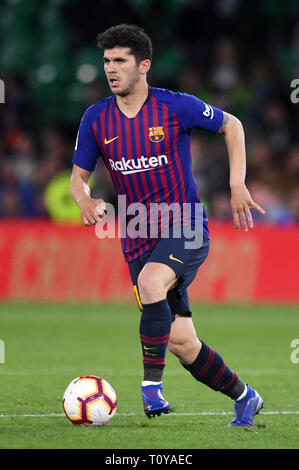 SEVILLA, 17-03-2019. Primera Division Liga. LaLiga. Estadio Benito Villamarin. Carles Alená (FC Barcelona) während des Spiels Real Betis - FC Barcelona. Stockfoto