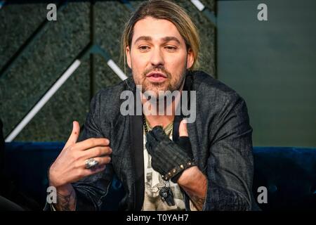 Berlin, Deutschland. 21 Mär, 2019. 21.03.2019, Stern Geiger David Garrett stellt seinen neuen Crossover tour unbegrenzt - die größten Hits der 260-Grad- bar in Berlin, mit dem er in der Hauptstadt durchführen wird. Portrait des Musikers. | Verwendung der weltweiten Kredit: dpa/Alamy leben Nachrichten Stockfoto