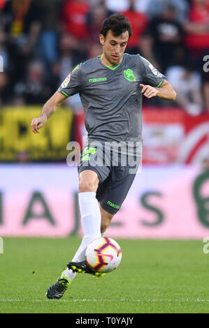 SEVILLA, 10-03-2019. Primera Division Liga. LaLiga. Estadio Ramon Sanchez-Pizjuan. Rubén Pardo (Real Sociedad) während des Spiels FC Sevilla - Real Sociedad. Stockfoto