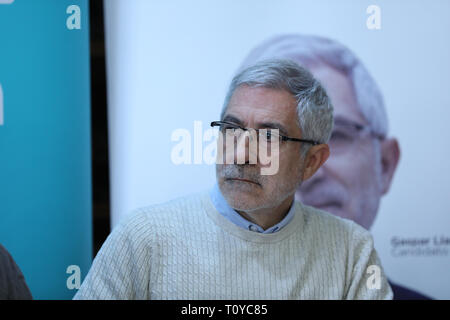 Madrid, Spanien. 22 Mär, 2019. Pressekonferenz des Kandidaten der Actua an den Vorsitz der Regierung, Gaspar Llamazares. Credit: Jesus Hellin/ZUMA Draht/Alamy leben Nachrichten Stockfoto