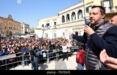 Foto Stefano Cavicchi - LaPressepolitica 22/03/2019 Matera - Italia Elezioni regionali Basilikata 2019, Matteo Salvini ein Matera Nella Foto Ministro Matteo Salvini Stockfoto