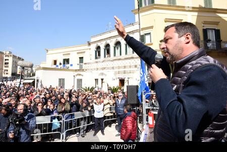 Foto Stefano Cavicchi - LaPressepolitica 22/03/2019 Matera - Italia Elezioni regionali Basilikata 2019, Matteo Salvini ein Matera Nella Foto Ministro Matteo Salvini Stockfoto