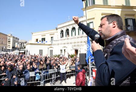 Foto Stefano Cavicchi - LaPressepolitica 22/03/2019 Matera - Italia Elezioni regionali Basilikata 2019, Matteo Salvini ein Matera Nella Foto Ministro Matteo Salvini Stockfoto