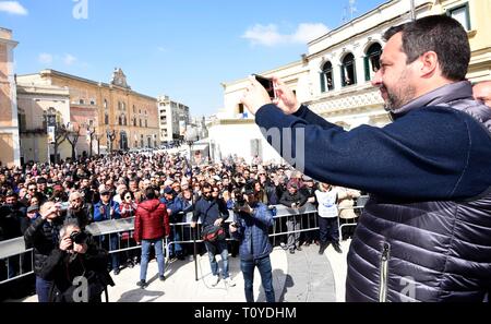 Foto Stefano Cavicchi - LaPressepolitica 22/03/2019 Matera - Italia Elezioni regionali Basilikata 2019, Matteo Salvini ein Matera Nella Foto Ministro Matteo Salvini Stockfoto