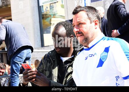 Foto Stefano Cavicchi - LaPressepolitica 22/03/2019 Matera - Italia Elezioni regionali Basilikata 2019, Matteo Salvini ein Matera Nella Foto Ministro Matteo Salvini Stockfoto