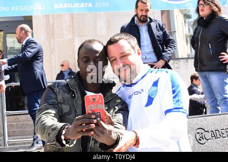 Foto Stefano Cavicchi - LaPressepolitica 22/03/2019 Matera - Italia Elezioni regionali Basilikata 2019, Matteo Salvini ein Matera Nella Foto Ministro Matteo Salvini Stockfoto