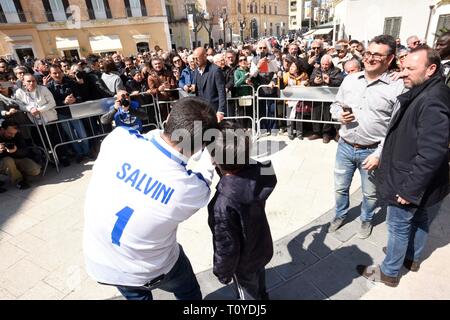 Foto Stefano Cavicchi - LaPressepolitica 22/03/2019 Matera - Italia Elezioni regionali Basilikata 2019, Matteo Salvini ein Matera Nella Foto Ministro Matteo Salvini Stockfoto