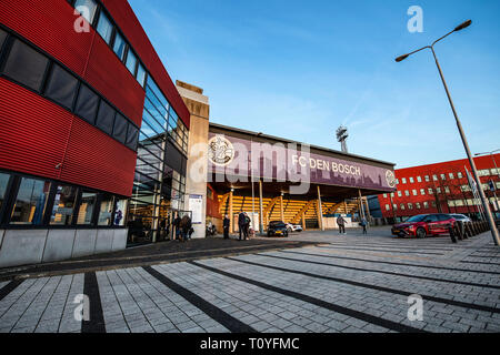 DEN BOSCH, 22-03-2019, Stadion De Vliert, Keuken Kampioen Divisie, Den Bosch - Telstar, Saison 2018 / 2019, ausserhalb auf das Stadion Stockfoto