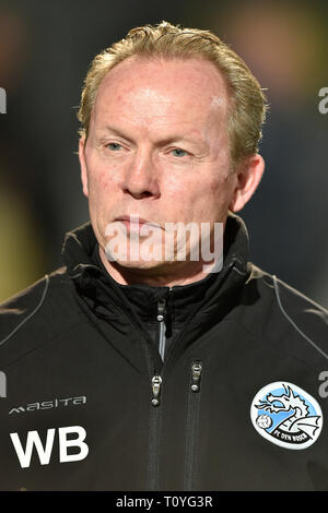 DEN BOSCH, 22-03-2019, Stadion De Vliert, Keuken Kampioen Divisie, Den Bosch - Telstar, Saison 2018 / 2019, FC Den Bosch Trainer Wil Boessen vor dem Spiel Den Bosch - Telstar Stockfoto