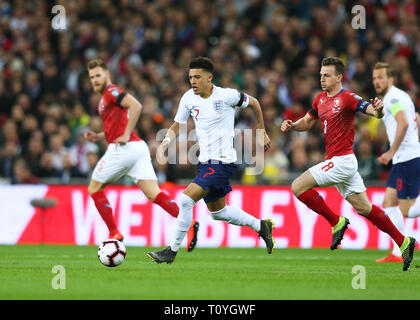 Wembley Stadion, London, UK. 22 Mär, 2019. UEFA Europameisterschaft Qualifikation Fußball, Jadon Sancho von England Credit: Aktion plus Sport/Alamy leben Nachrichten Stockfoto