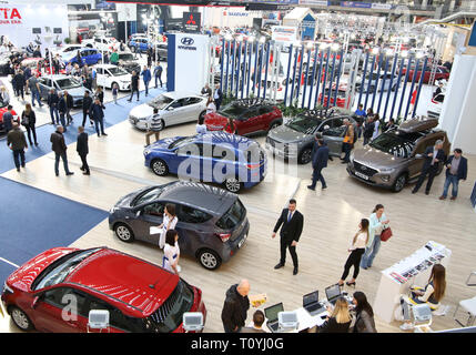 (190322) - Belgrad, 22. März 2019 (Xinhua) - Das Foto am 22. März 2019 zeigt eine Ansicht bei der 54. internationalen Automobilausstellung in Belgrad, Serbien. Der 54. Internationalen Automobil-Ausstellung in Belgrad eröffnet am Freitag. Die Messe brachte rund 400 Aussteller auf der ganzen Welt, mit 48 Uraufführungen von Modelle von Premium Marken erwartet. (Xinhua / nemanja Cabric) Stockfoto