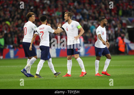 London, Großbritannien. 22 Mär, 2019. England Spieler während der UEFA EURO 2020 Qualifikation Gruppe ein Match zwischen England und der Tschechischen Republik im März im Wembley Stadion in London, England 22 2019. (Foto von Mick Kearns/phcimages.com) Credit: PHC Images/Alamy leben Nachrichten Stockfoto