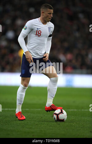 Peterborough, Großbritannien. 22 Mär, 2019. Ross Barkley (E) England v Tschechische Republik EUFA Euro 2020 Qualifier, im Wembley Stadium, UK am 22. März 2019. ** Nur die redaktionelle Nutzung, eine Lizenz für die gewerbliche Nutzung erforderlich. Keine Verwendung in Wetten, Spiele oder einer einzelnen Verein/Liga/player Publikationen ** Quelle: Paul Marriott/Alamy leben Nachrichten Stockfoto