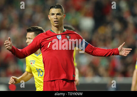 Lissabon, Portugal. 22 Mär, 2019. Cristiano Ronaldo von Portugal in Aktion während der WM-Qualifikation - Gruppe B Euro Fußball 2020 Match zwischen Portugal vs Ukraine. Quelle: David Martins/SOPA Images/ZUMA Draht/Alamy leben Nachrichten Stockfoto