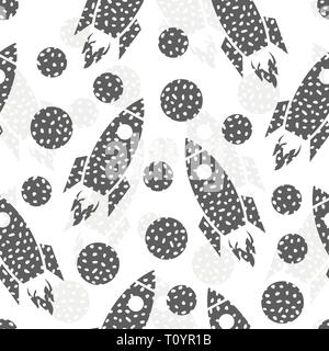 Nahtlose Muster mit Rakete Abstrakt Hintergrund Stock Vektor