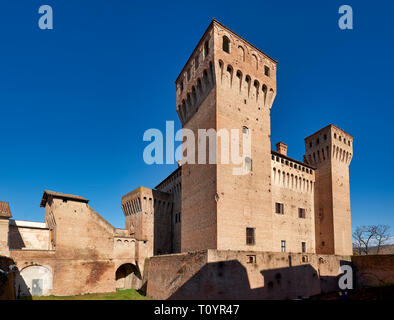 Vignola, Modena, Emilia Romagna, Italien. Die Burg (Rocca), in der Karolingerzeit erbaut, aber von 1178 bekannt; er wurde in eine herrschaftliche Residenz gedreht Stockfoto