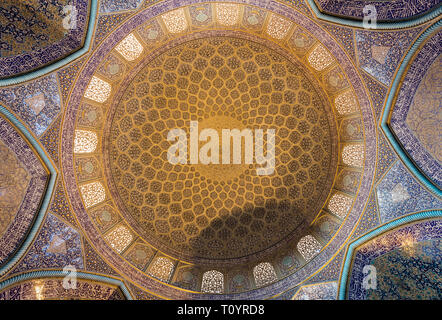 Sheikh Lotfollah-Moschee-Interieur, Isfahan, Iran Stockfoto