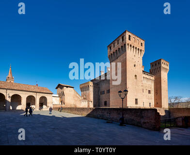 Vignola, Modena, Emilia Romagna, Italien. Die Burg (Rocca), in der Karolingerzeit erbaut, aber von 1178 bekannt; er wurde in eine herrschaftliche Residenz gedreht Stockfoto