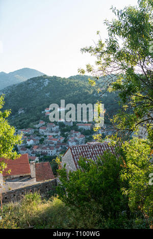 Blick über Stadt, Lastovo Lastovo Kroatien Stockfoto